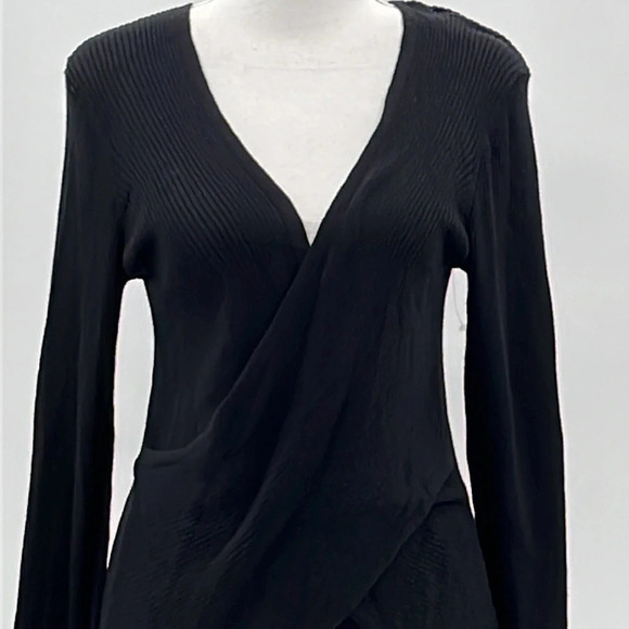 14th & Union Surplice Rib Knit Sweater in Black - NWOT - Size Small - Picture 2 of 5